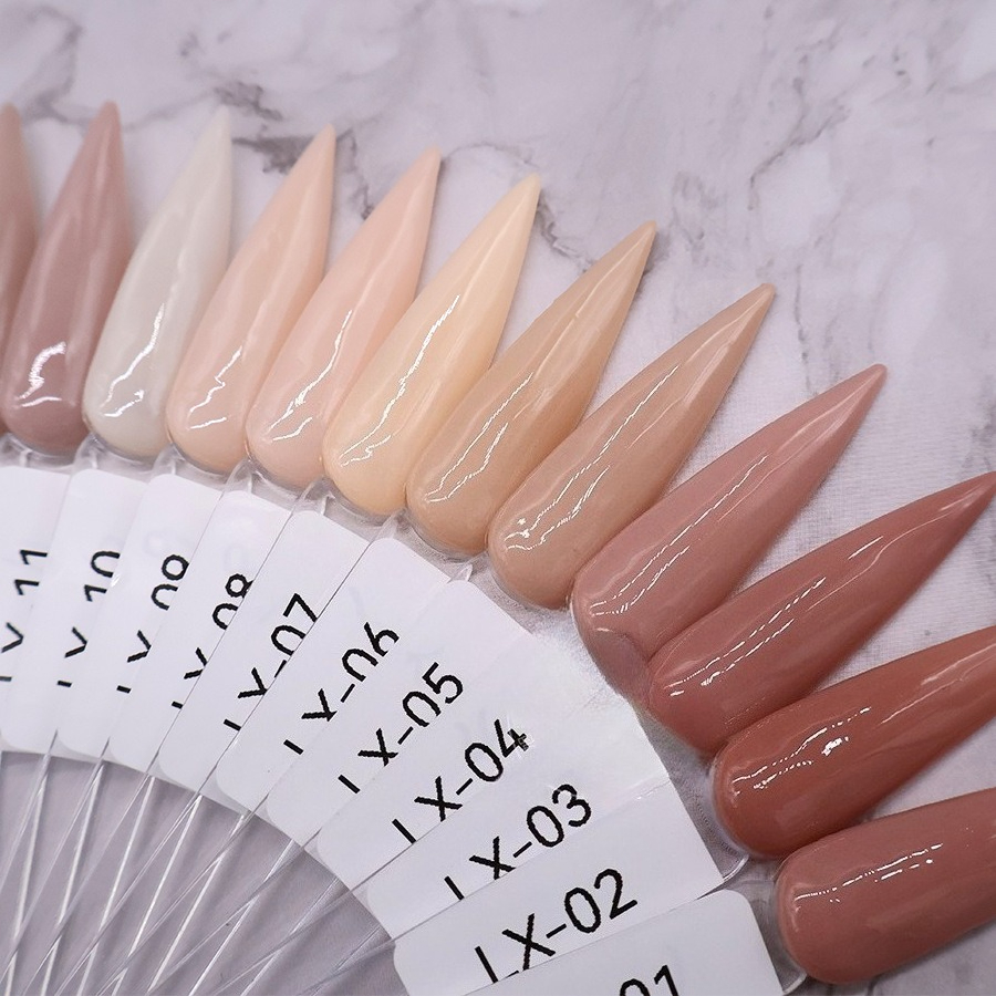 1KG Bulk Nude Skin Acrylic Nail Powder 12 Shades LX01-LX12 Soak Off Dipping Builder For Carving Extension Salon OEM Wholesale - view 4
