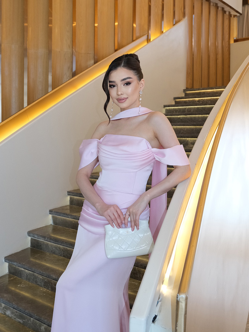 Summer Satin Backless Floor Length Dresses For Women Elegant Tie Low Back Ruched Cocktail Dress SF059 - view 4