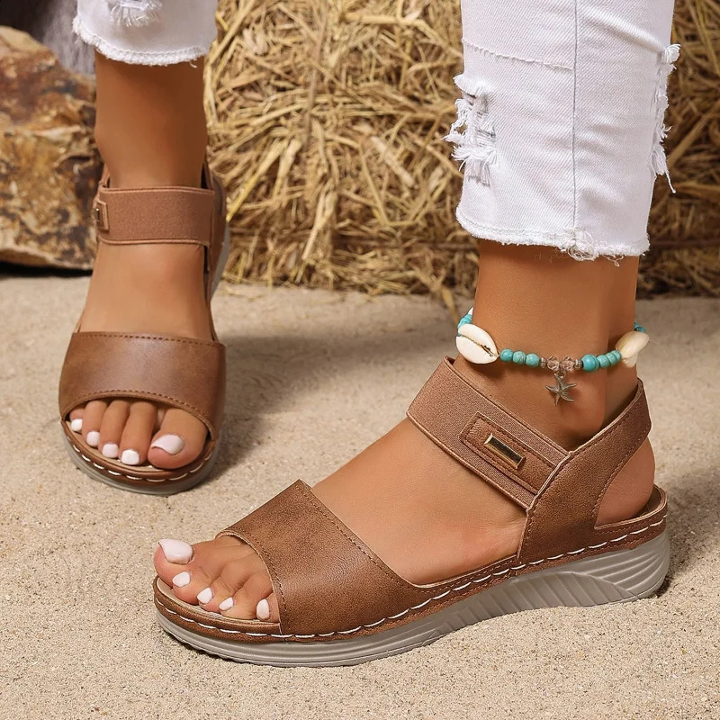 2026 Womens Summer Casual Wedge Sandals Lightweight Platform Walking Woman Plus Size Comfort Non Slip Beach Shoes 260626 - view 5