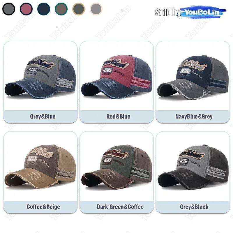 Scratched Brushed Patch Letter Embroidery Distressed Adjustable Cotton Hard Top Baseball Cap Sun Hat Trucker Caps Dad Hats W260626 - view 4