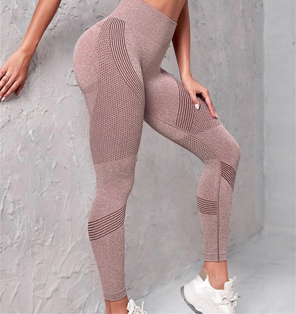 Knitted yoga wear seamless hip-lifting sports pants womens peach-buttock fitness pants tight sports yoga breathable 260626 - view 5
