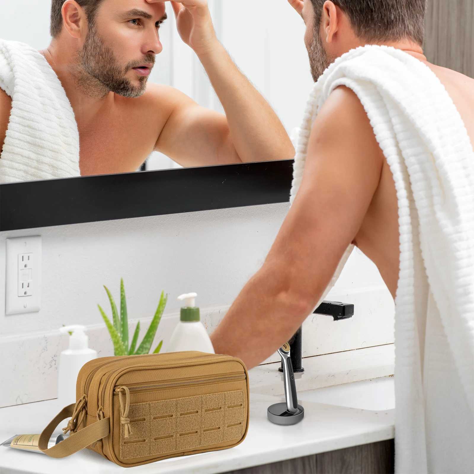 Bag Toiletry Mens Hygiene Tactical Bag EDC Tool Soft Pouches Small Toiletry Bag Mens Shaving Kit Travel Shower Bag M260626 - view 7