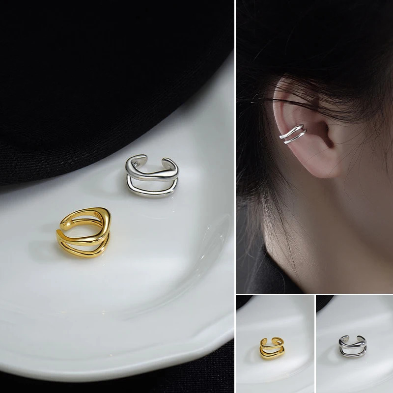 1Pc Ear Cuff Earrings NonPiercing Double Layer Clip Earring for Women Cartilage Simple Y2K Jewelry 2025 260623