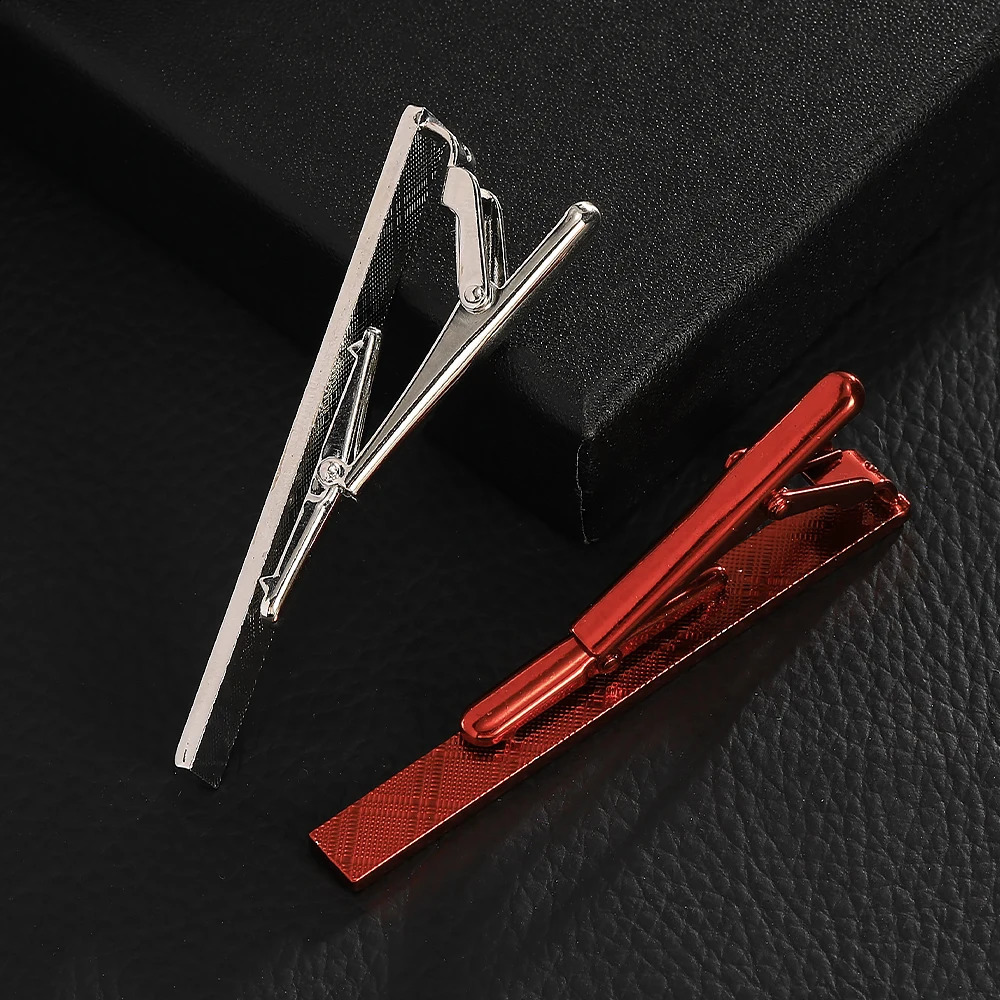 Free Personality Black Blue Red Purple Silvery Golden Colors Middle Line n Tie Clip Mens Formal Party Busin Jewelry 260626