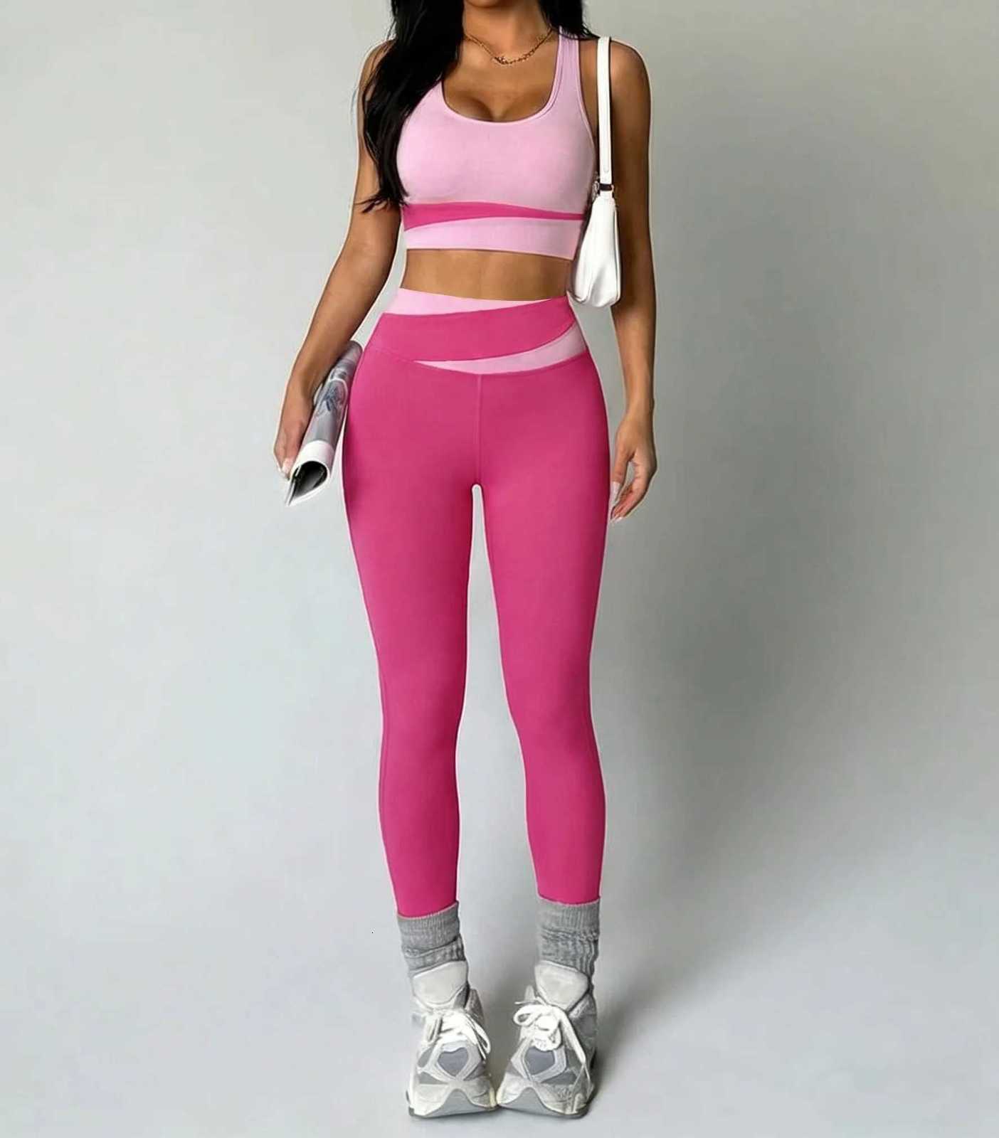 Clothing Women Yoga Sexy Set Sports Bra Sport Suit High Waist breathable Leggings Athletic Gym Set Workout Outfits Sportswear M260626 - view 7