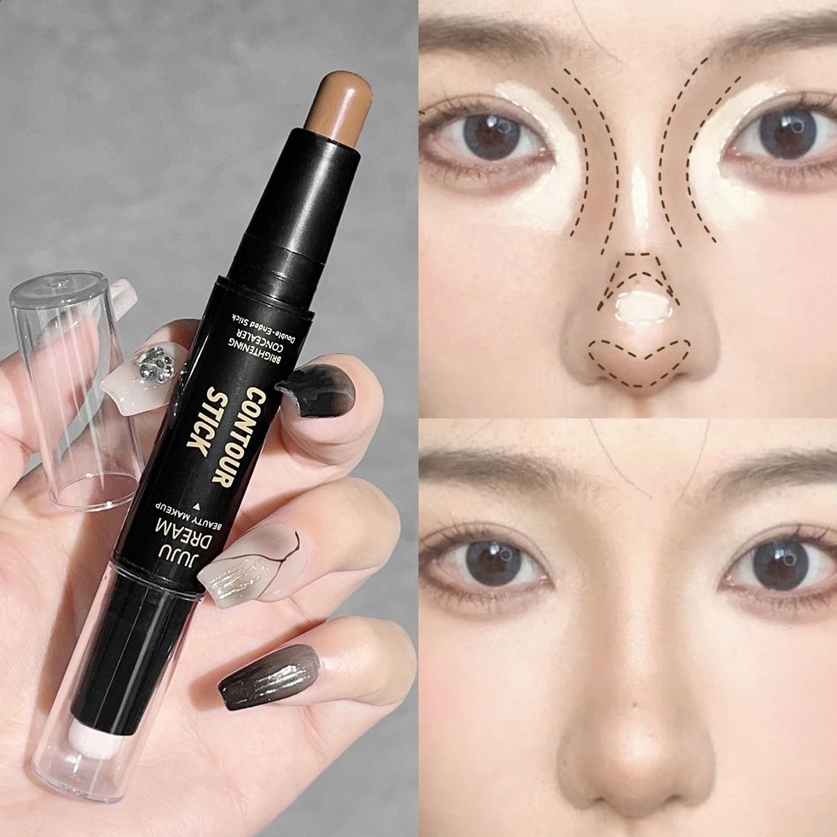 Double-ended dual-purpose high-light trimming stick three-dimensional contour nose shadow shape brighten and trimming 260625 - view 3
