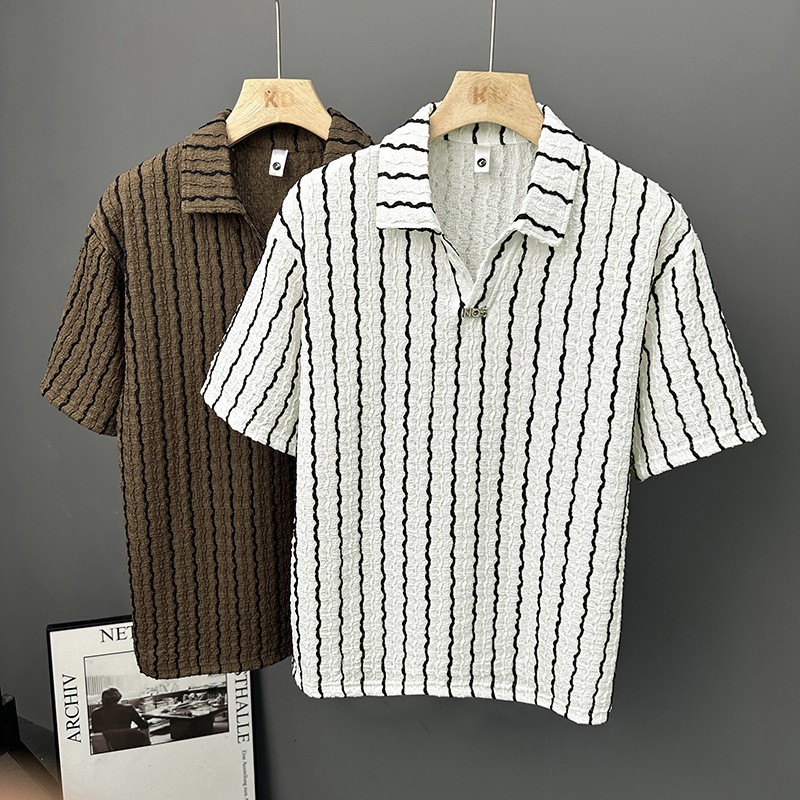 Men's Short-Sleeve Striped Polo Shirt, Super Trendy Brand T-Shirt, 2026 New Model, High-End Stylish Brand - view 5