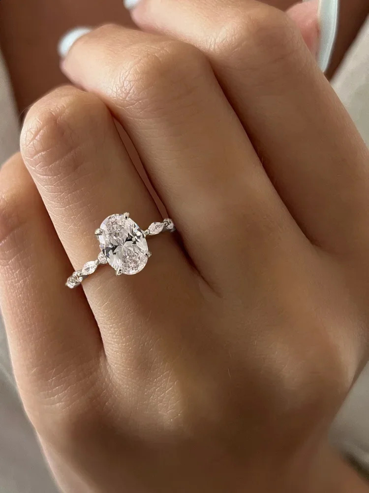 925 Sterling Silver Zircon Golden Oval Round Fashionable Ring For Women Engagement Wedding y High Quality Fine Jewelry 260625 - view 6