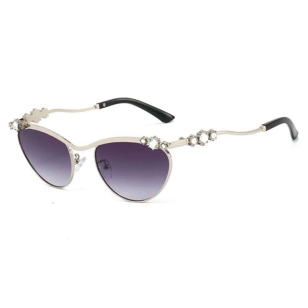 New Luxury Sunglasses Women Rhinestones Cat Eye Ins Party Fashion UV400 Sun Shades 26Y0626 - view 7