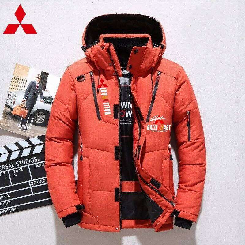 Mitsubishi Down Men's Mid-Length Casual Outdoor Thickened Hooded Winter Coat Plus Size Hiking Jacket J260626 - view 3
