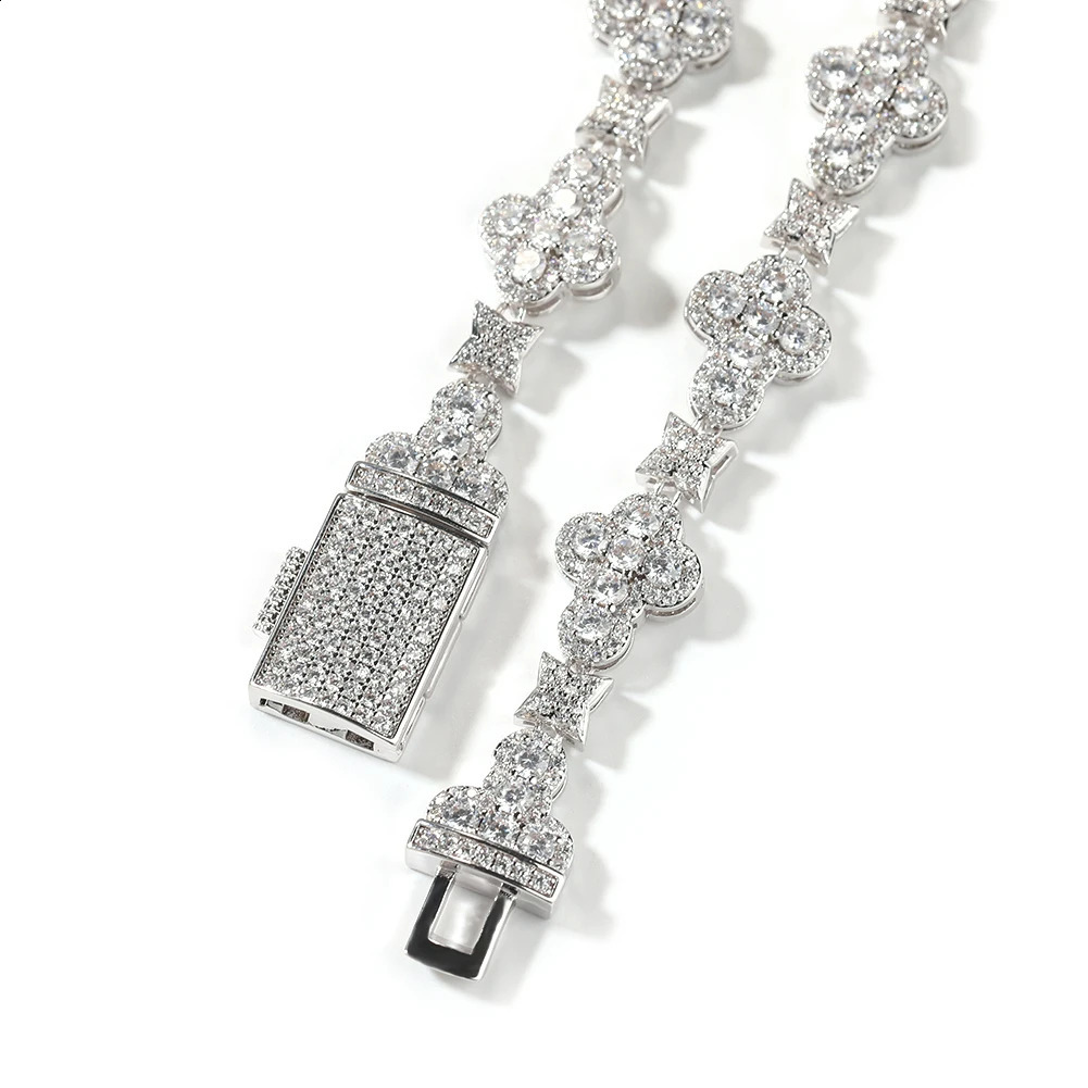 THE BLING KING 10mm Cross Link Chain Necklace Prong Setting 5A Cubic Zirconia Choker HipHop Fashion Jewelry For Party Gift 260626 - view 3
