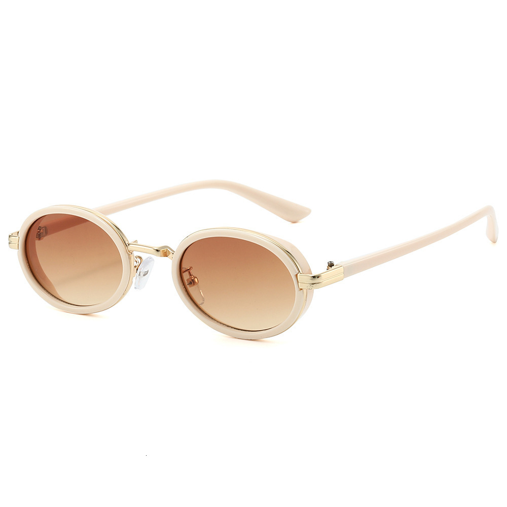 2026 New Model Steam European And American Small Frame Metallic Fashion Oval Futuristic Sunglasses Retro Punk Glasses - view 6