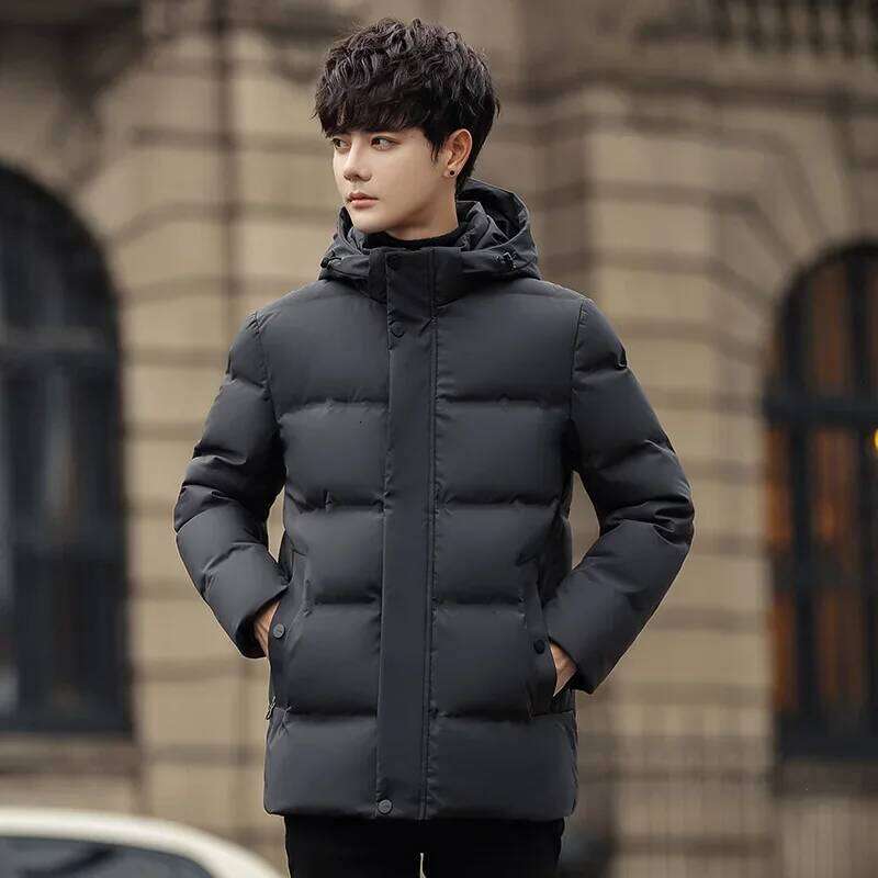 White Jacket Men Warm Solid Color Hooded Coats Thick Down Parka Male Top Quality Winter Outdoor Coat J260626