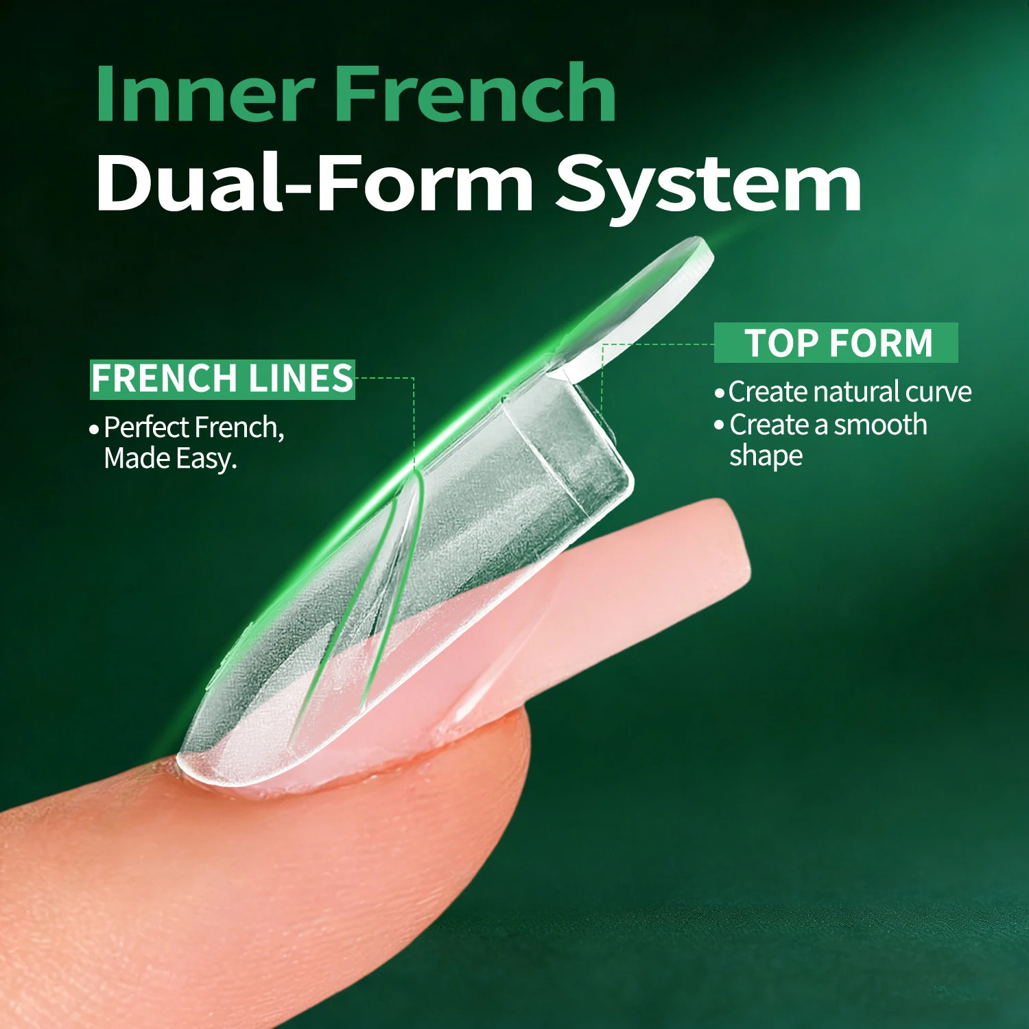 Nailpop Innovative French Line Nail Dual Form Easy French Tip Extension Mold Matte Inner Reusable 140PCS 14 Sizes Gel Builder 260626 - view 3