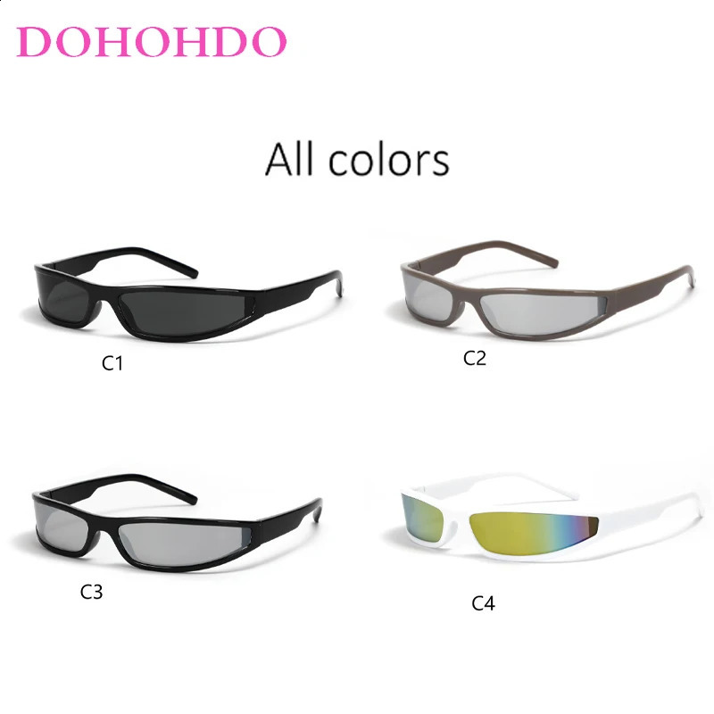 DOHOHDO Y2K Sport Sunglasses For Women Men Rectangle Narrow Shade Eyewear Male Punk Cycling Driving Sun Glasses UV400 260626 - view 7