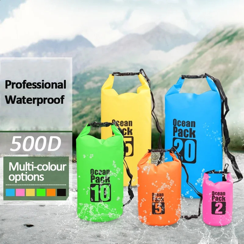 Dry PVC waterproof bags for men and women 2L5L10L20L30L outdoor swimming bucket bags rafting bags 260626 - view 3