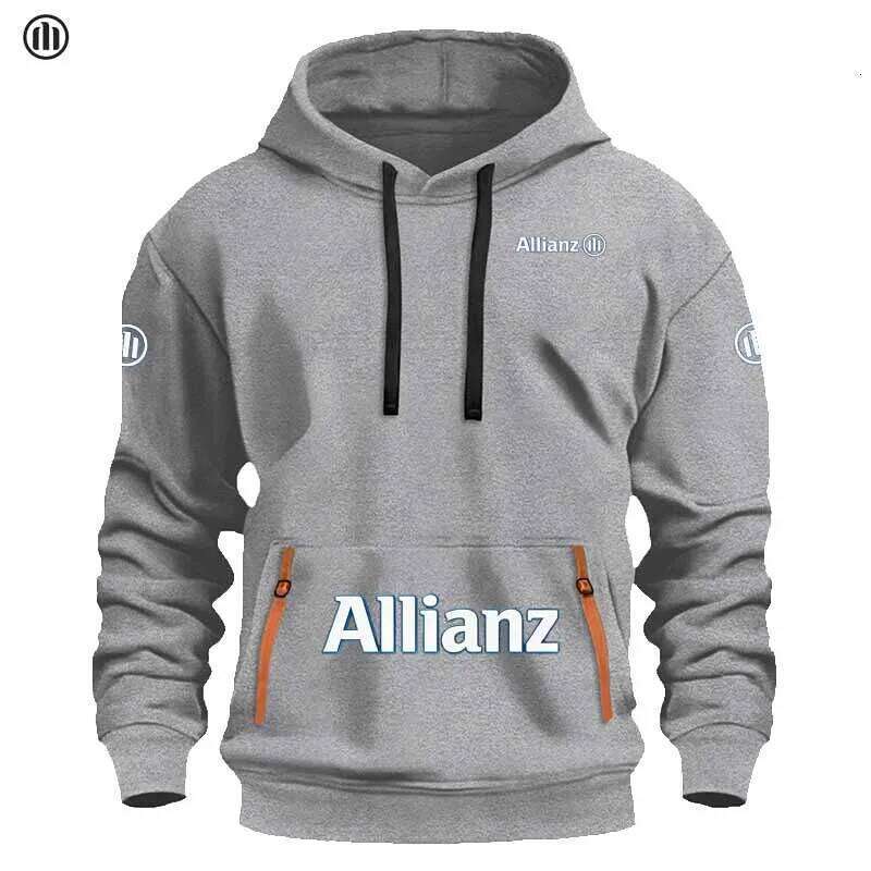 Allianz's new European men's sports sweatshirt, featuring zipper and pocket design, a cap-style solid-colored top, classic loo W260626 - view 6