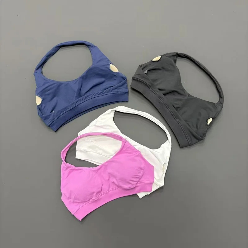 HISTELLO Sports Bra Women Seamless Yoga Underwear Halter Neck Strap Open Back Gym Top Workout Fitness Running Bra 260626 - view 3