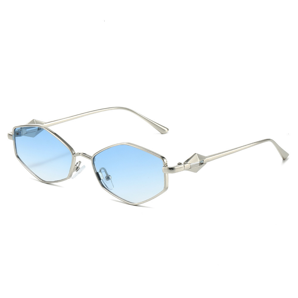 Polygonal Metal Sunglasses, Fashionable Shades, 2026 Trend, UV Protection, Unique European And American Style Glasses - view 3