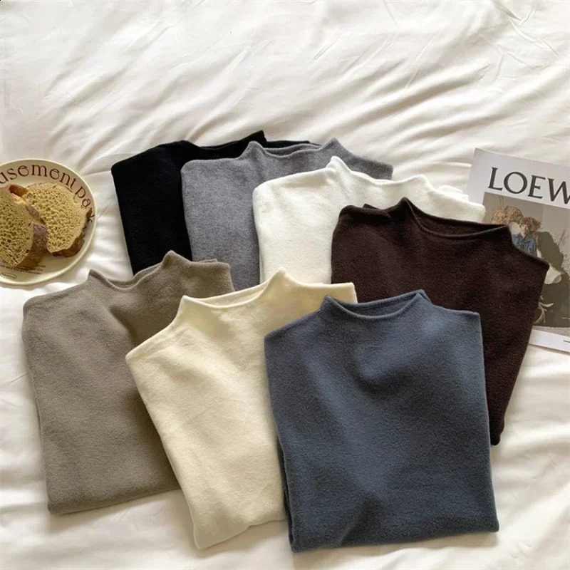 2026 Women Turtleneck Knitted Pullovers Solid Sweater Harajuku Korean Soft Warm Knitwear Autumn Winter Fashion Slim Jumpers Tops 260626 - view 3