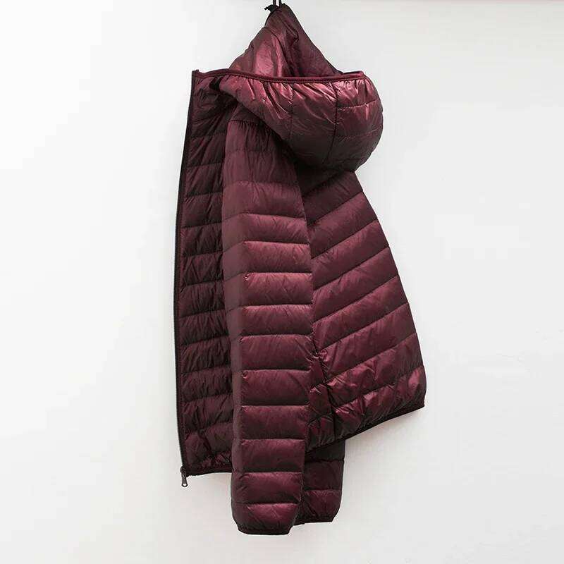2024 Men Winter Fashion Hooded White Duck Jackets Plus Size Ultralight Coat Portable Slim Down Parkas J260626 - view 5