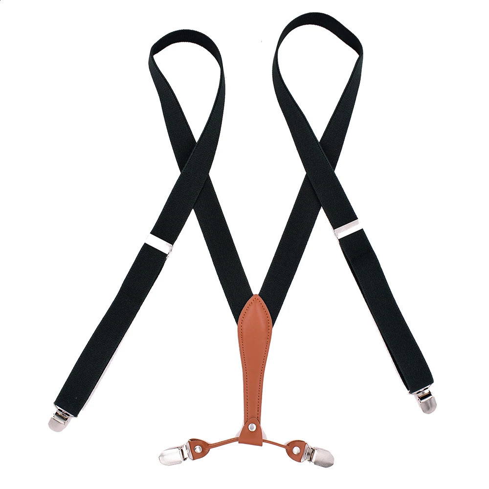 Fashion Suspenders for Men Women 25cm Wide X-back 4 Clips Adjustable Elastic Trouser Braces Straps Gifts for Dad Husband 260626 - view 3