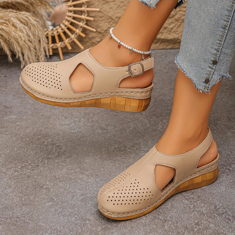 Womens comfortable wedge sandals summer simple and lightweight casual beach shoes large size 43 260626 - view 7