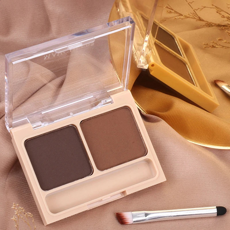 2Color Eyeshadow Powder Makeup Black Brown Coffee Waterproof Eyebrow Powder Eye Shadow Eye Brow Palette with Brush Eyebrow Cream 260626 - view 5