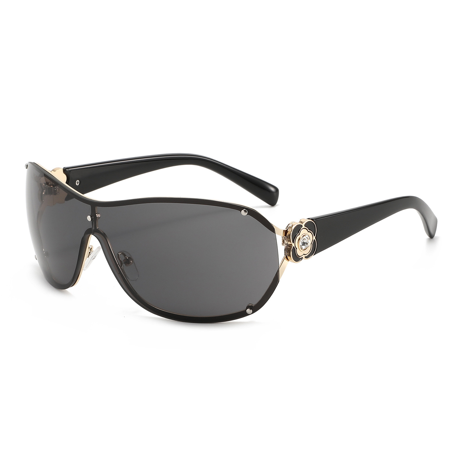 European American Fashion One-Piece Large-Frame Sunglasses, Modern And Unique, High-End Style, Street Photography, Unisex, Runway Glasses - view 4