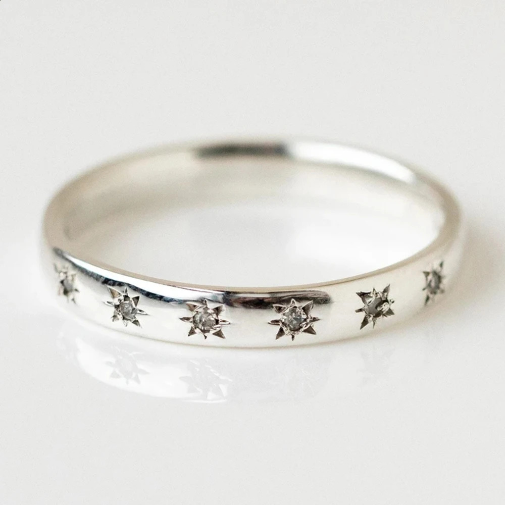 Huitan Korean Style Simple Metal Rings for Women Inlaid Shiny CZ Stone Daily Wearable Accessories Versatile Lady Finger Jewelry 260625 - view 4