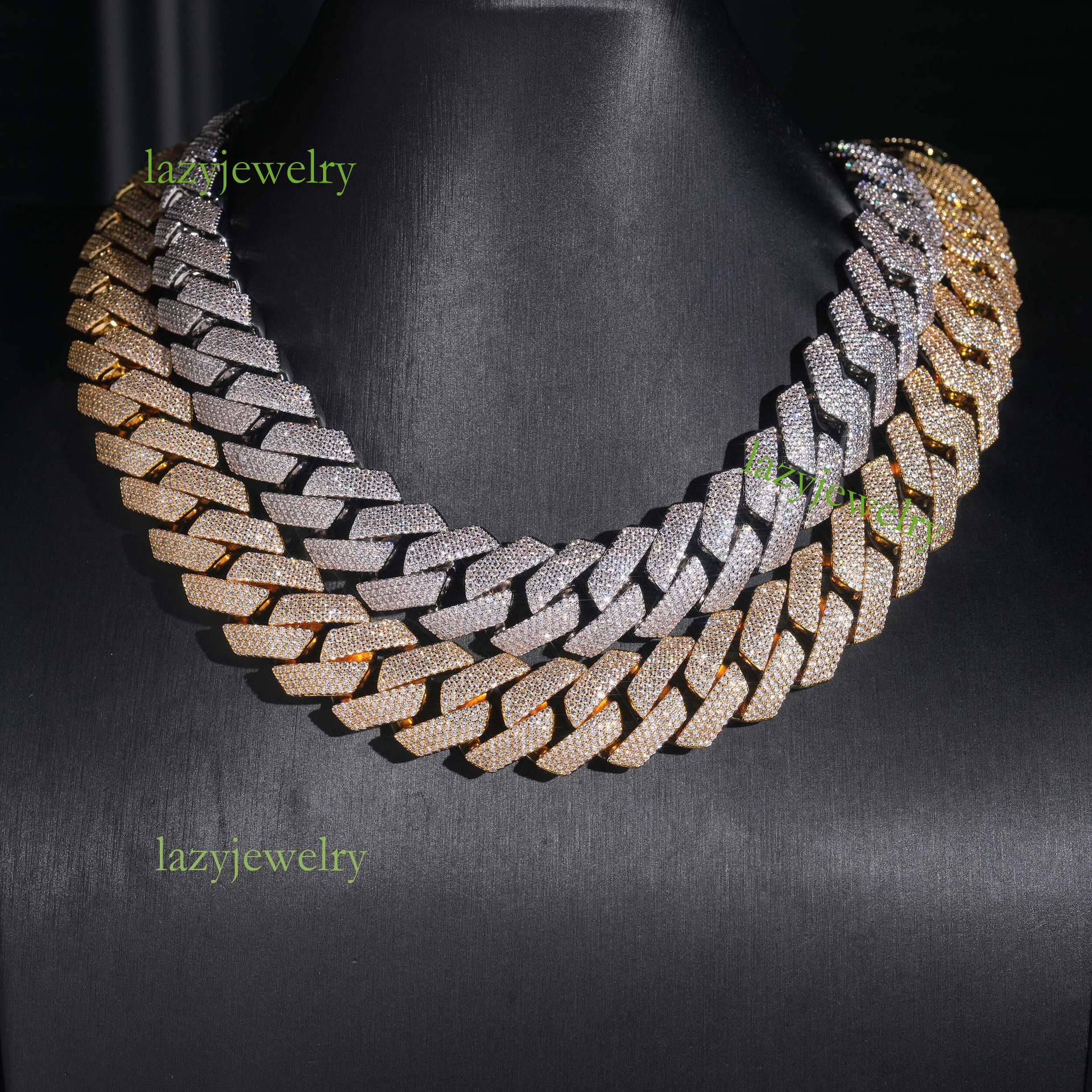 Classic 4-row Cuban necklace VVS Mosan stone full diamond 16mm Melmi necklace bracelet is suitable for rock rappers to wear - view 6
