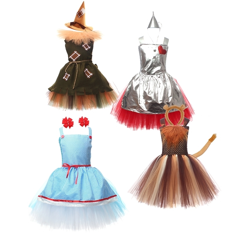 Kids Girls Halloween Costume Wizard of Oz Scarecrow Tin Man Lion Witch Princess Tutu Dress Role Play Party Stage Dress Outfit 260617 - view 7