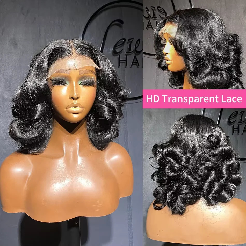 Short Bob Wig 250 Density 13x4 Lace Front Human Hair Wig For Women Peruvian HD Frontal Wig Glueless Closure Wig Loose Body Wave 260625 - view 5