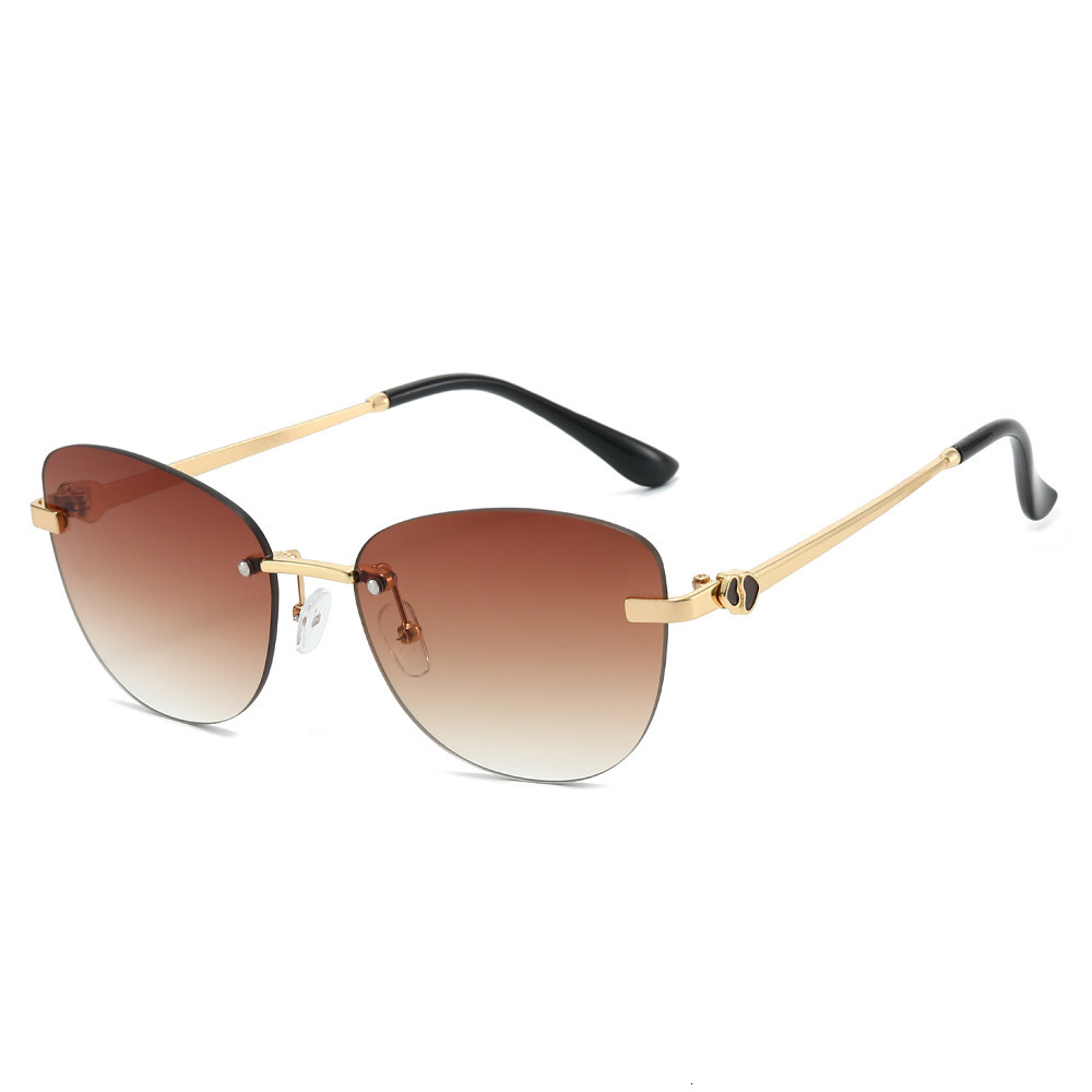 2026 Model Frameless Sunglasses, High-End Women's UV Protection European And American Sunglasses With Metal Legs - view 5