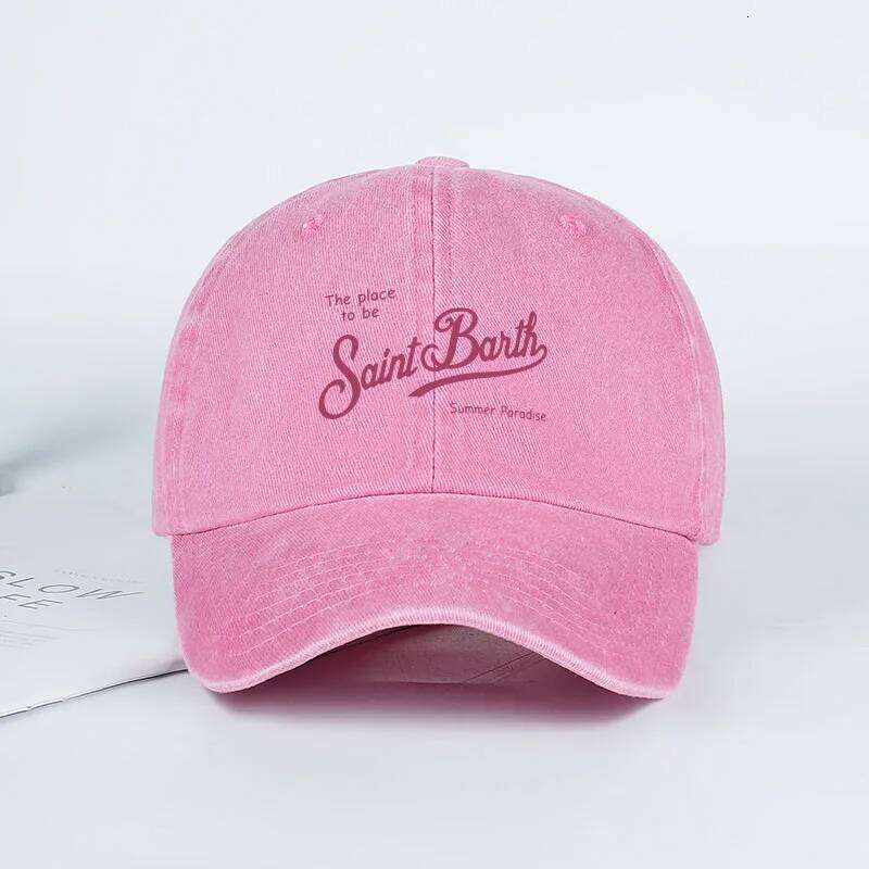 Saint Barth "The Place To Be" Print Washed Baseball Cap Adjustable Unisex Summer Vacation Sun Hat W260626 - view 7