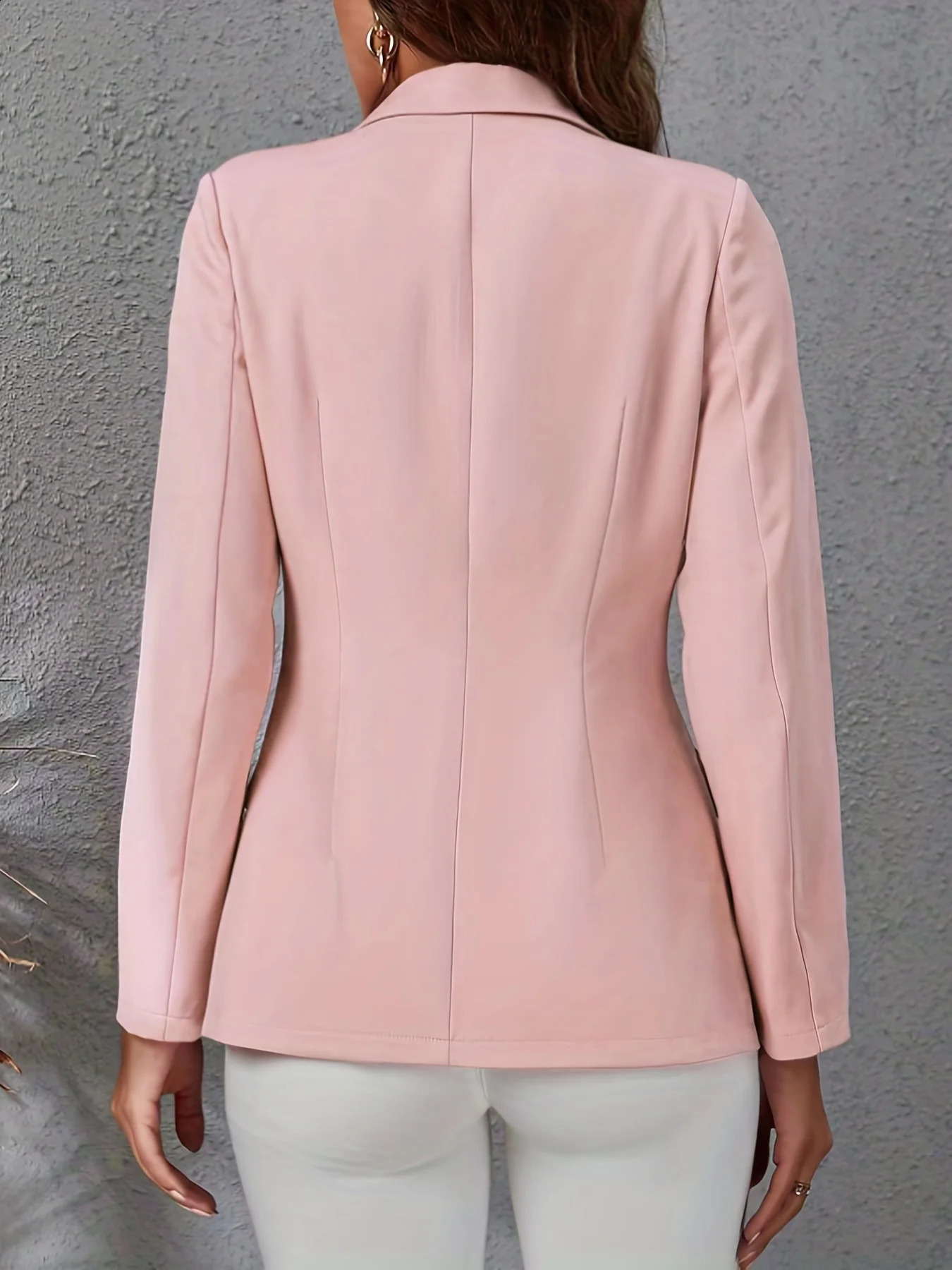Womens Elegant Solid Color Fashion Blazer Suitable for Daily Casual and Work Wear 260625 - view 4