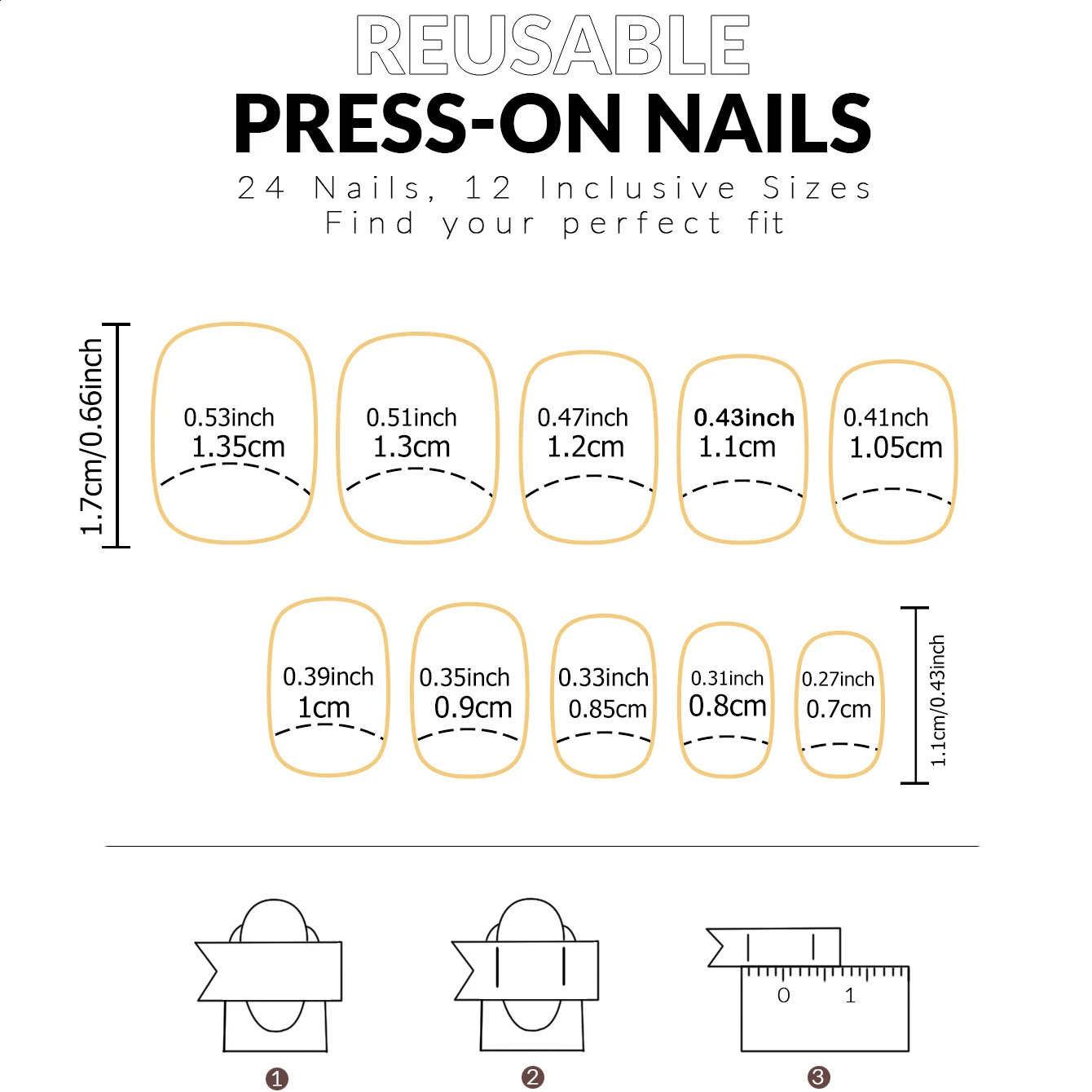 120Pcs Pink French Short Square Fake Nails 12-Sizes Full Cover Press On Nails Wearable Detachable Finished False Fingertips 260626 - view 6