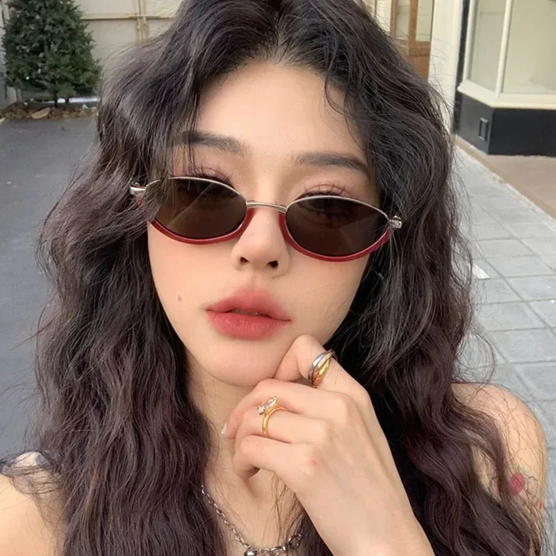 Small Frame y ner Vintage Cat Eye Sunglasses Women For Men Metal Sun Glasses Punk Sexy Ladies Eyeglasses 260626 - view 6