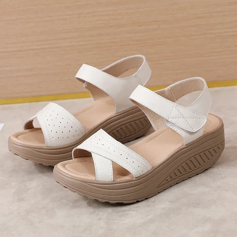 EOFK Women Comfortable Sandals Wedges Platform Ankle Strap Casual Ortic Walking Orthopedic Arch Support 5cm heel 260626 - view 4