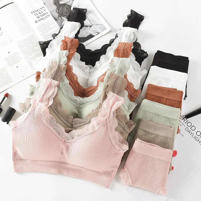 Sexy Women Bra Panties Set Push Up Sports Letter Strap Seamless Active Lingerie Fitness Top Underwear 260626 - view 3