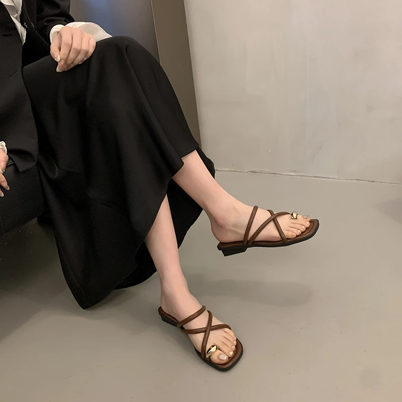 2026 Summer Flip Flop Clip Toe Women Flats Slippers Shoes Outdoor Beach Vacation Ladies Narrow Band Slides 260626 - view 5