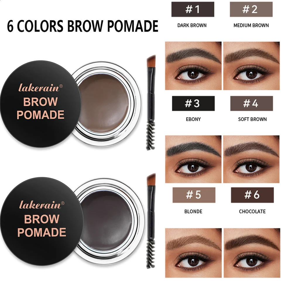Long-lasting Eyebrow Enhancers Makeup 6 Colors Waterproof 3D Natural Eye Brow Pomade Eyebrow Gel With Brush Professional Makeup 260626