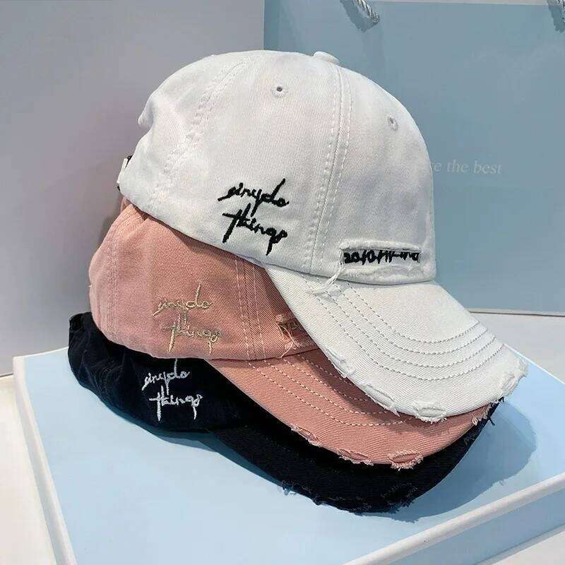 Vintage Washed Baseball Cap For big child's Ins Fashion Letter Embroidery Sun Hat Spring Summer Streetwear Hats for Men W260626 - view 1