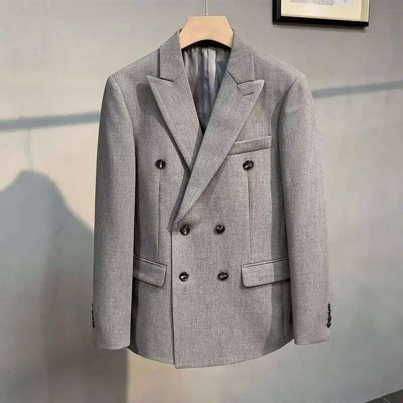 Dress Jackets Men's Suit Business Thin Double Breasted Coat Male Blazer Slim Fit Clothing Spring Clothes High Quality Summer 26L0626 - view 6