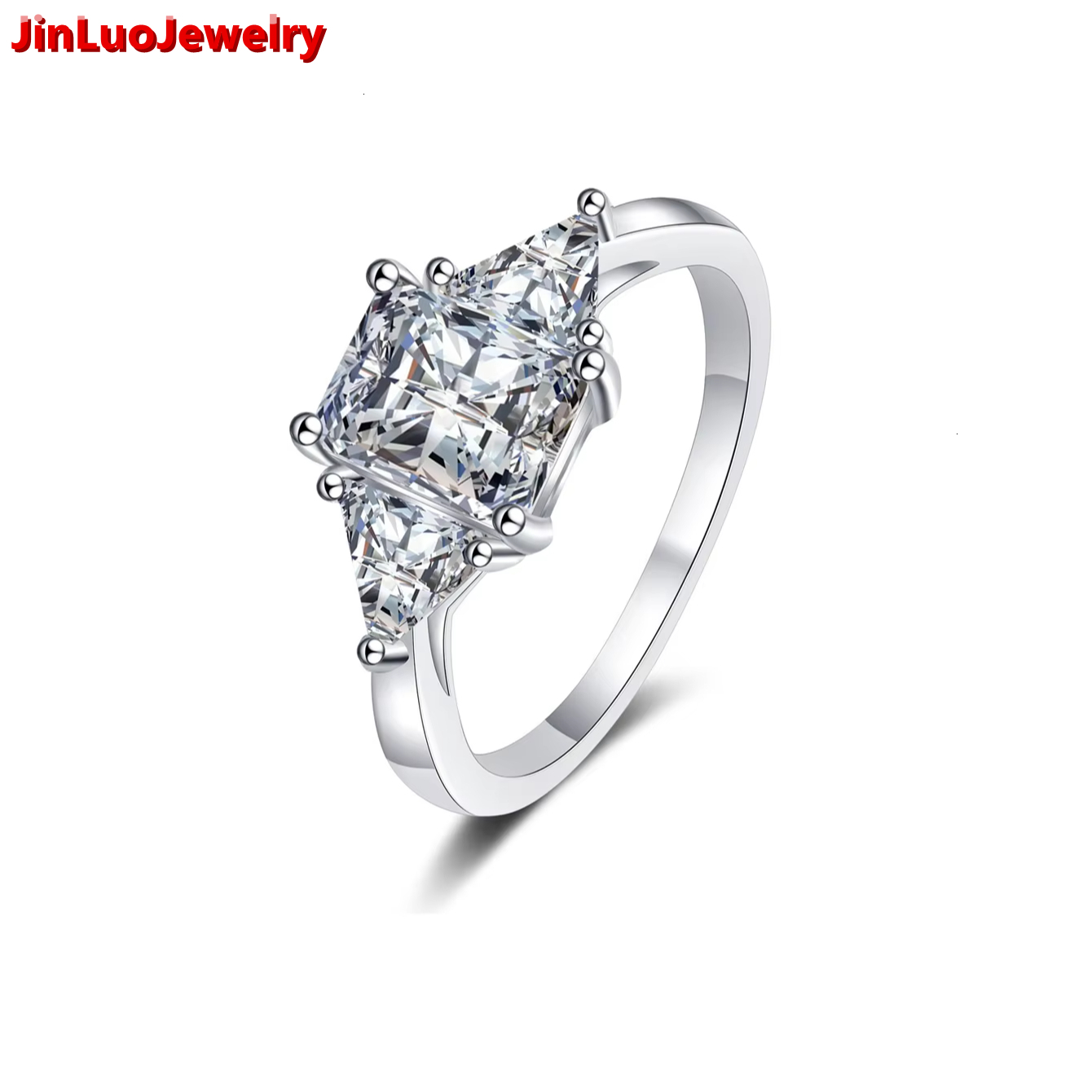 Luxury Vintage 925 Sterling Silver Moissanite Wedding Ring Set Diamond 18K Gold Plated Sterling Silver Moissanite Ring