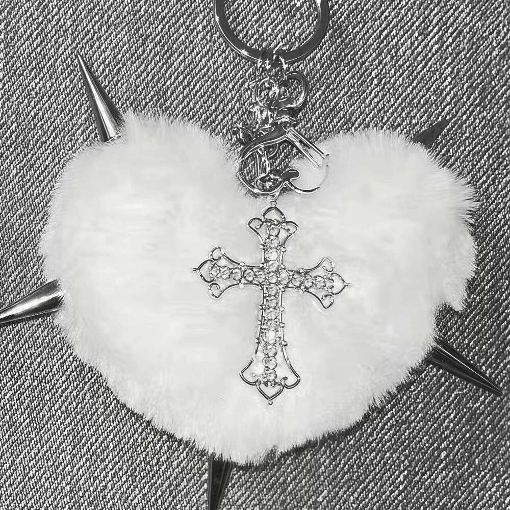 Y2K Spicy Girl Gothic Lolita Plush Love Chain Women Backpack Pendant Cross Bag Decorations Keychains 26Y0626 - view 4