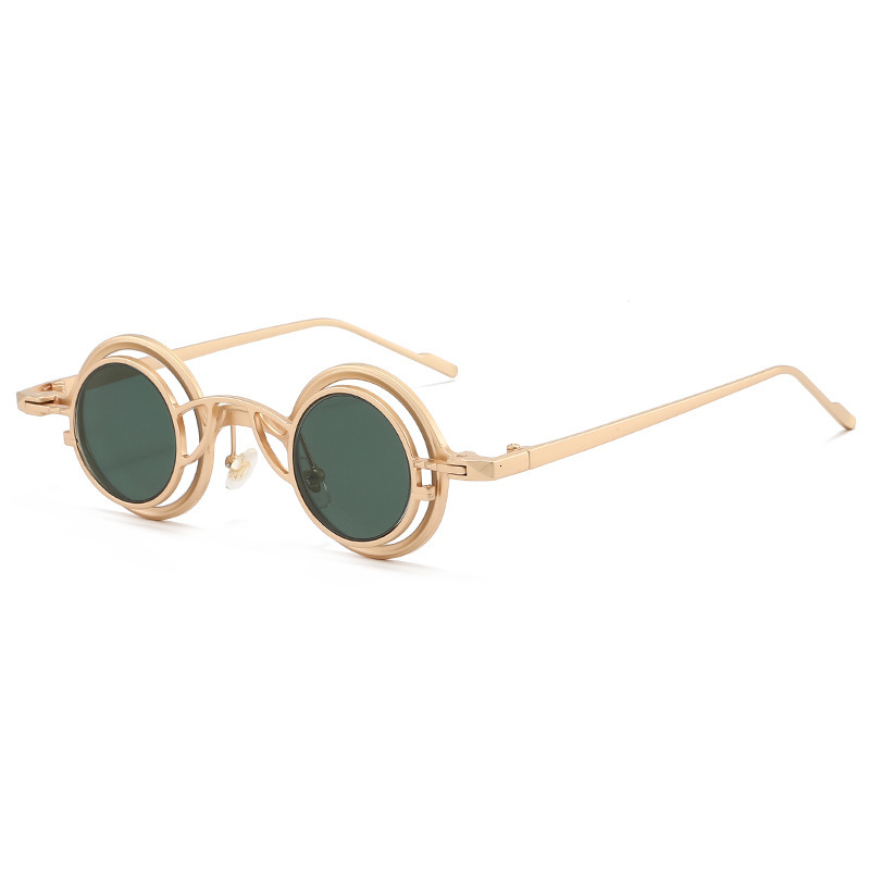 European And American Personalized Round-Frame Metal Men, Retro Fashion With A High-End Feel, Hip-Hop Trendy Street Style Sunglasses For Women - view 3