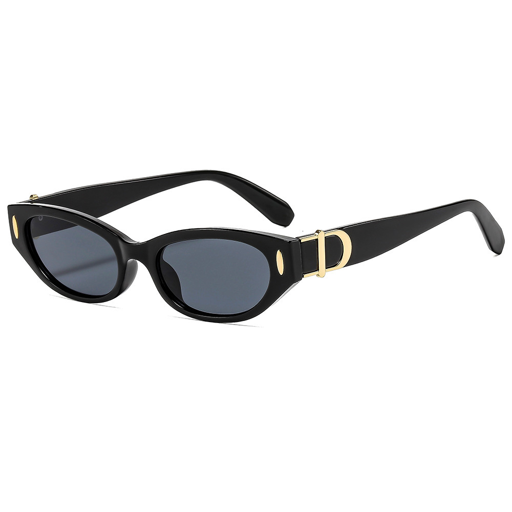 2026 Designer's New Small Frame Cat Eye Sunglasses Luxury European And American Street Photography Men's And Women's Sunglasses Versati - view 3