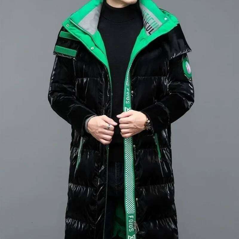 New Winter Jacket Long Luxury Business Thickened Down Cotton Warm Parkas Men's Street Snow Cold-proof Hooded Padded Coat W260626 - view 7