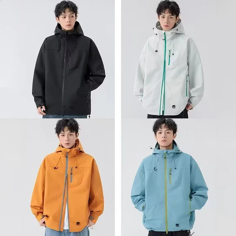 Outdoor Windbreaker Hooded Jacket Men Softshell Zip Up Windproof Waterproof Mountain Skiing Hiking Camping Jacket Autumn Coats 260623 - view 4